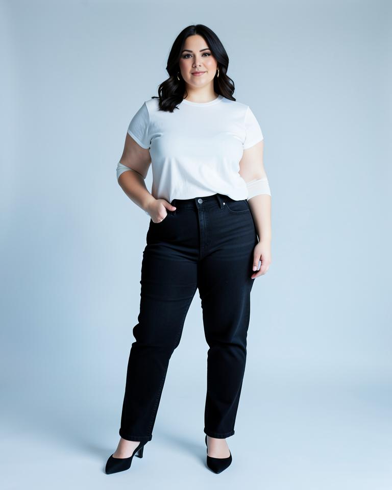 Straight-Leg Black Jeans