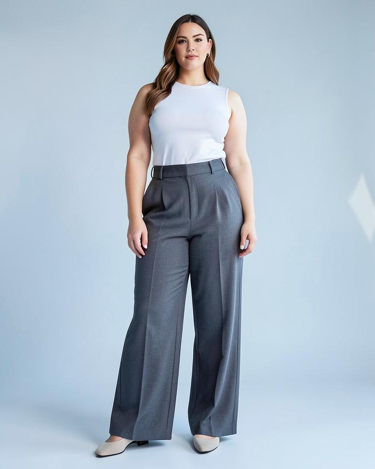 High-Rise Wide Trouser